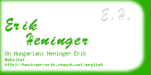 erik heninger business card
